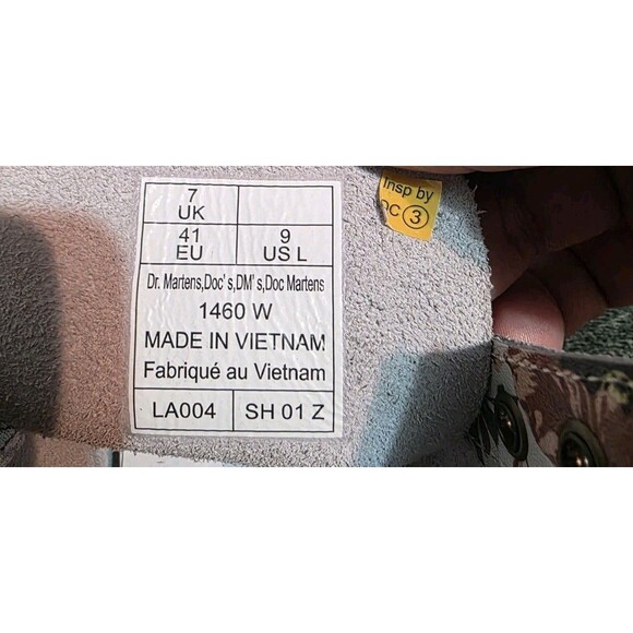 New Dr Martens 1460 English Garden Lace Up Boots White Leather Floral Sz 9 Women - Picture 9 of 9